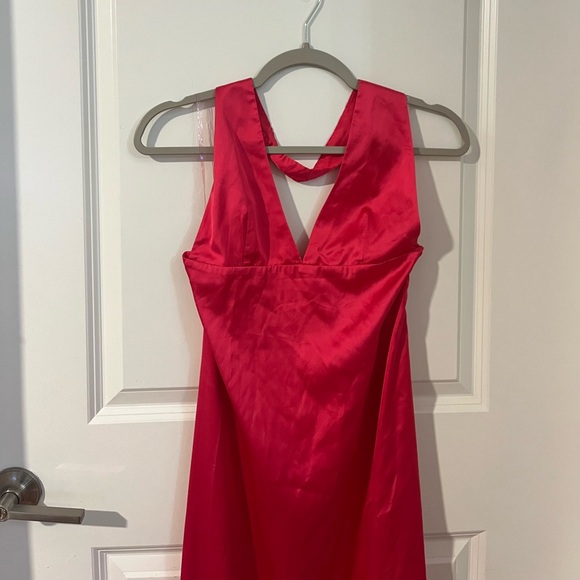 Peppermayo Alicia Satin Halter Maxi Dress - Fuchsia - US 6 - Picture 8 of 13
